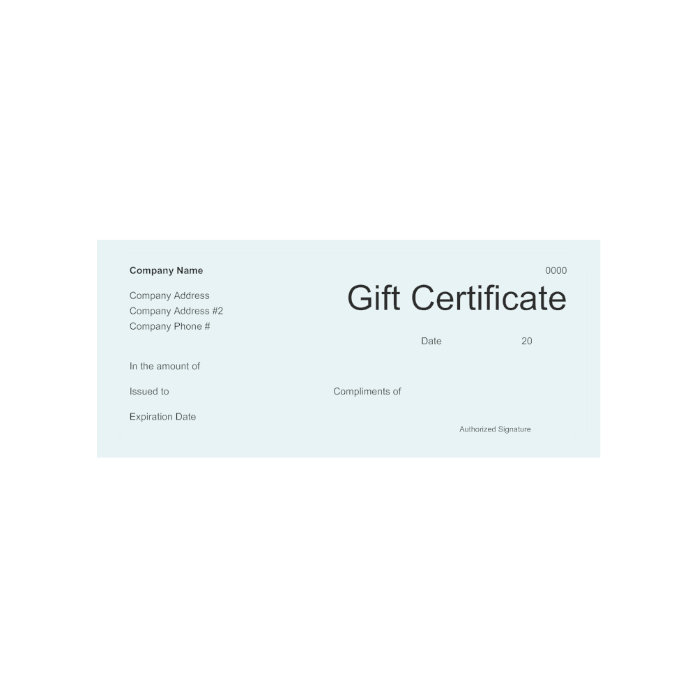 Example Image: Gift Certificate Template 10