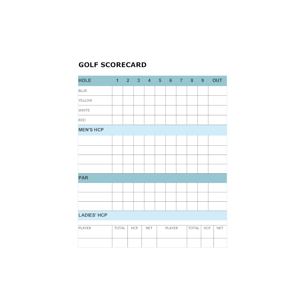 Example Image: Golf Scorecard Template