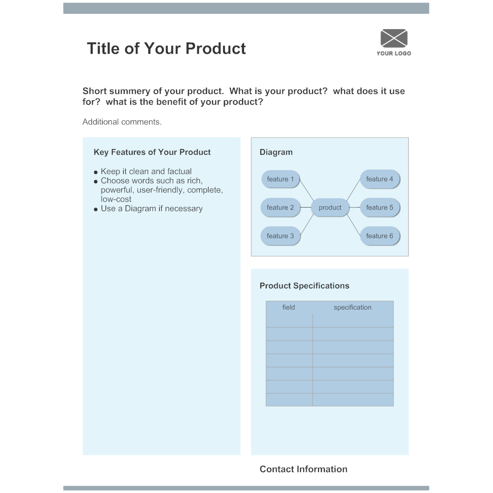Example Image: Product Sheet Template 2