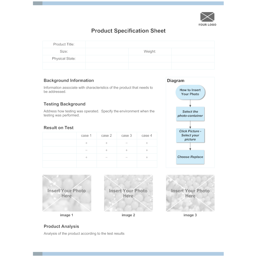 Example Image: Product Specification Sheet Example