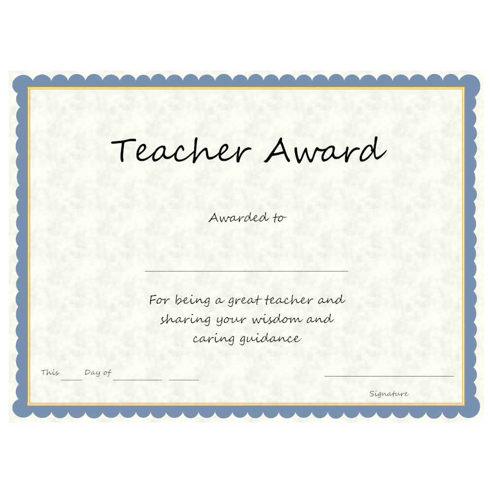 Example Image: Teacher Award
