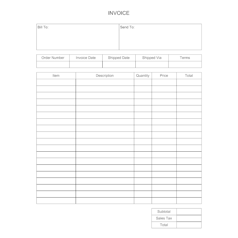 Example Image: Invoice Form Template