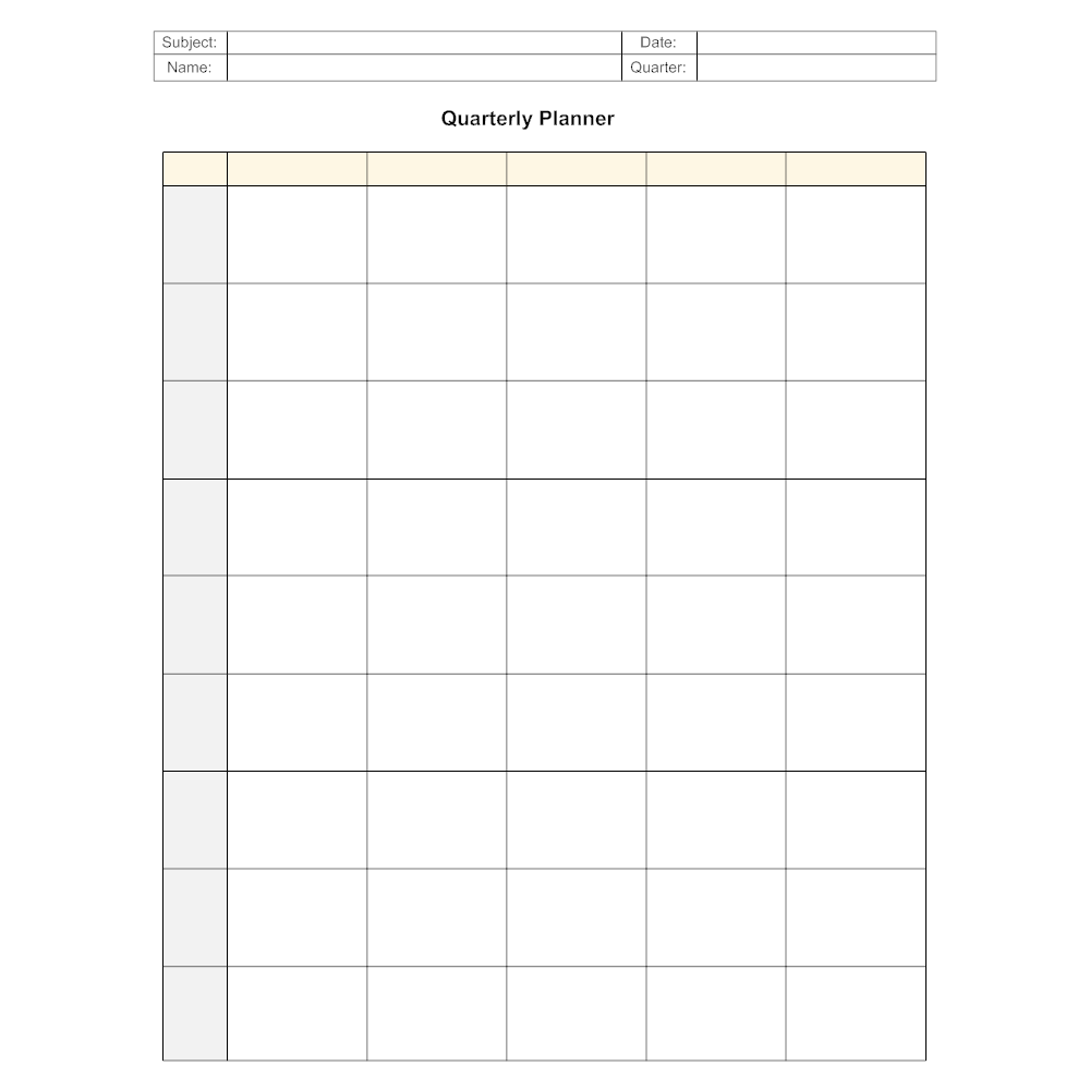 Example Image: Quarterly Planner